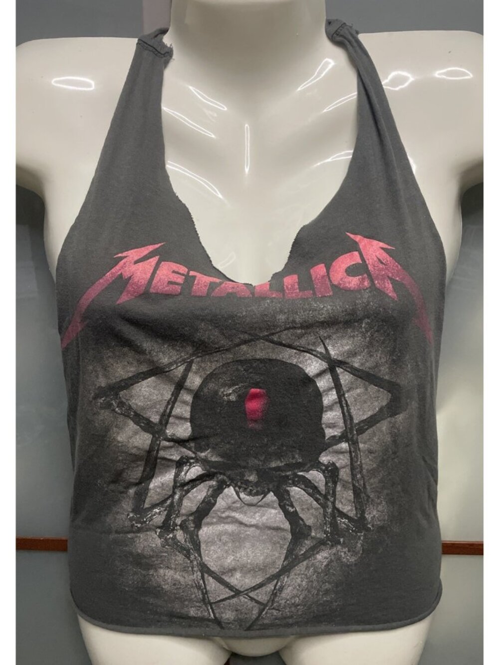 Metallica Womens DIY Cutoff SM/MD Tie Up Halter Tank Top Band Tee T-Shirt Merch